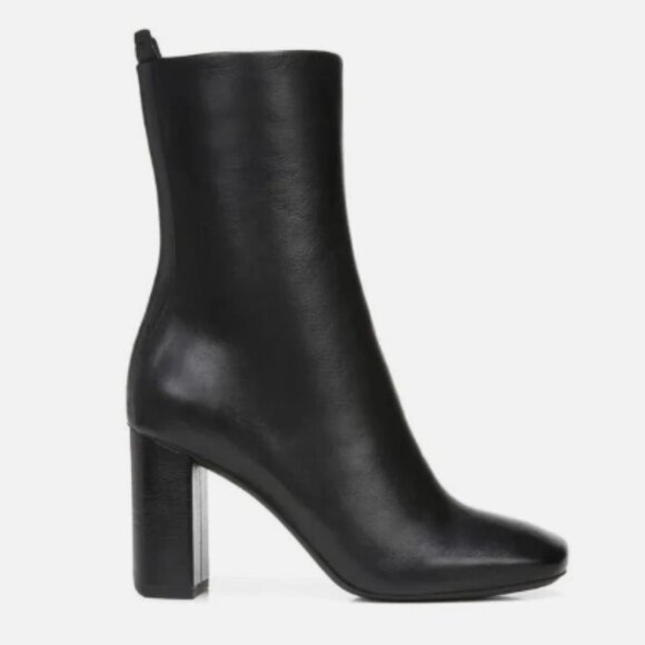 Sarto by Franco Sarto A-Binnie Black Leather Black Heel Booties 9 (Like New) - Picture 6 of 8